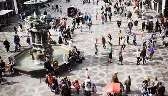 Amagertorv med Storkespringvandet i København