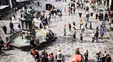 Amagertorv med Storkespringvandet i København